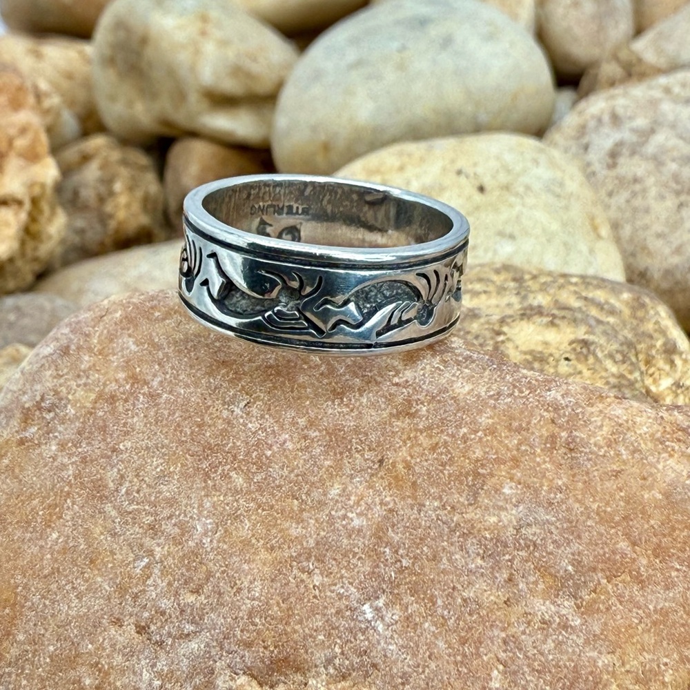 Vintage Shube’s Dakota West Sterling Silver Band Ring Size 7 Southwest Kokopelli - Picture 10 of 17